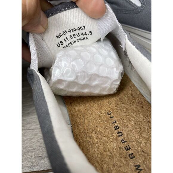 New Republic Grey Canvas Fabric Slip On Cork Sole Shoes Men’s Sz 11.5M US/44.5EU - Picture 9 of 16